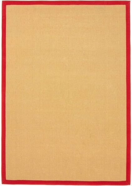 carpetfine Sisalteppich Sisal, rechteckig, Höhe: 5 mm, mit farbiger Bordüre, Anti Rutsch Rückseite