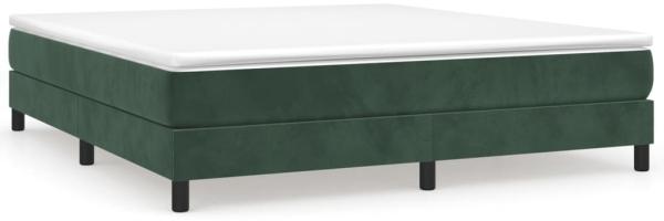 vidaXL Boxspringbett mit Matratze Dunkelgrün 160x200 cm Samt 3144342
