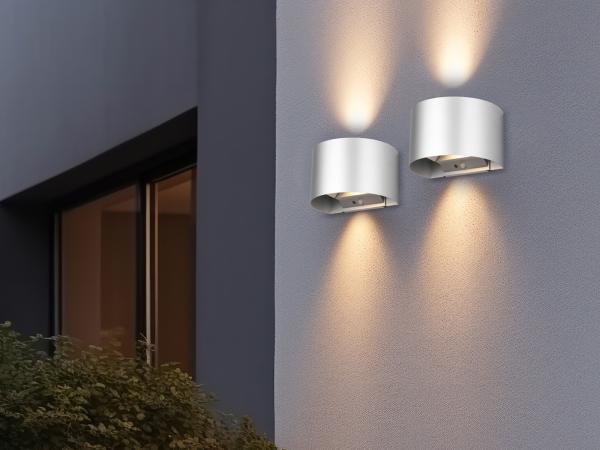 2er SET Akku Wandleuchte mit Bewegungsmelder für Innen & Außen, zum Kleben