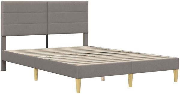 vidaXL Bettrahmen mit Kopfteil Taupe 140 x 190 cm Stoff 42027586 Bild 3