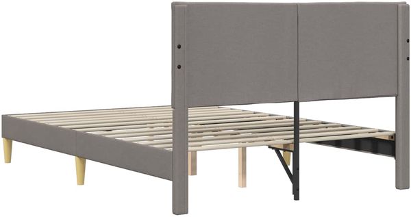 vidaXL Bettrahmen mit Kopfteil Taupe 140 x 190 cm Stoff 42027586 Bild 6