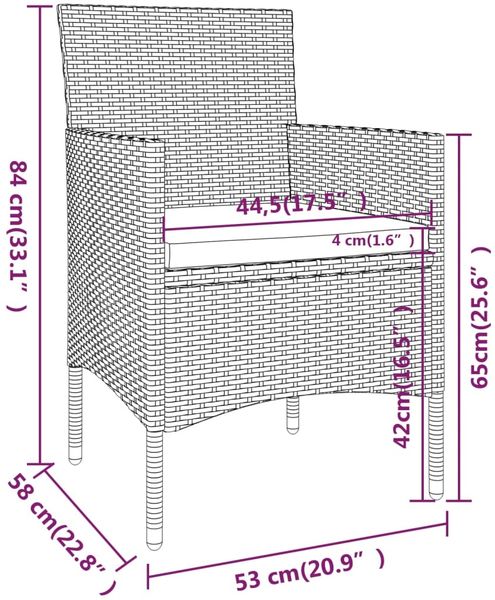 vidaXL 5-tlg. Garten-Lounge-Set Poly Rattan Schwarz 3058472 Bild 7