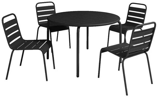 Vente-unique - MIRMANDE Garden dining set Metall Schwarz - B 110 cm59 cm x H 74 cm79 cm x L 110 cm47,5 cm