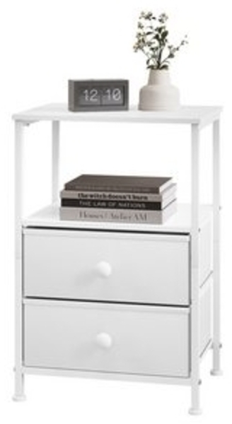 EUGAD Nachttisch (1-St), 40x60x30 cm, aus Vliesstoff, Metall, Holz, Weiß Bild 6