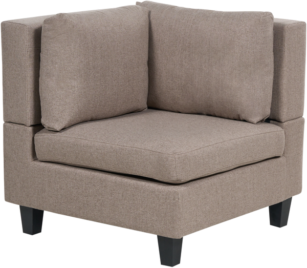 Beliani 'Unstad' Sofa, Braun, Stoff, 72 x 228 x 228 cm, mit Ottomane, Links Bild 6