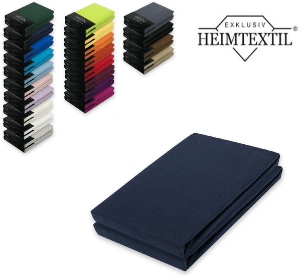 Jersey Spannbettlaken Premium Marke Doppelpack 90 - 100 x 200 cm Navyblau