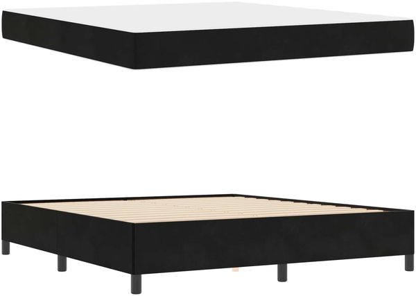 vidaXL Bettrahmen mit Matratze Schwarz 180 x 200 cm Stoff 3399080 Bild 5