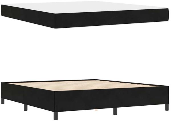 vidaXL Bettrahmen mit Matratze Schwarz 180 x 200 cm Stoff 3399080 Bild 6