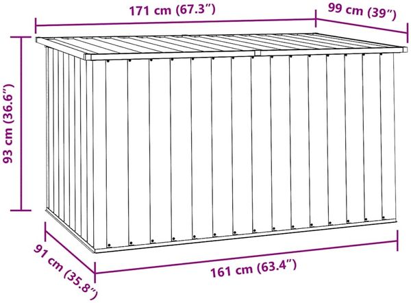 vidaXL Gartenbox Braun 171 x 99 x 93 cm 46272 Bild 11