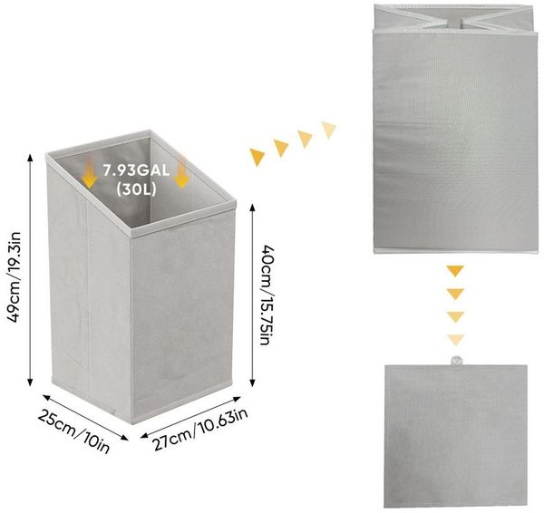 BBWL Stauraumschrank mit 2 Körben Wäscheschrank schräg herausnehmbar MDF Wäschekorb Eiche freistehend Badezimmer Wäschetrennung Organizer Bild 4