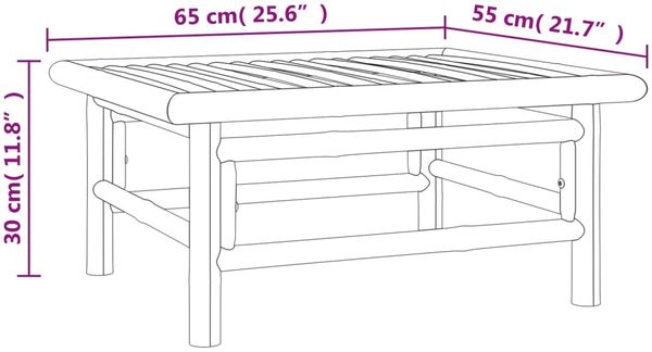 vidaXL 6-tlg. Garten-Lounge-Set mit Grünen Kissen Bambus 3155167 Bild 11