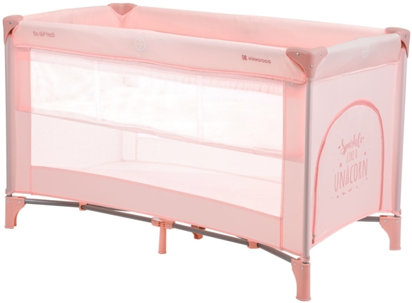 Kikkaboo Reisebett, Laufstall So Gifted 2 Ebenen Matratze, Tragetasche, Öffnung rosa pink