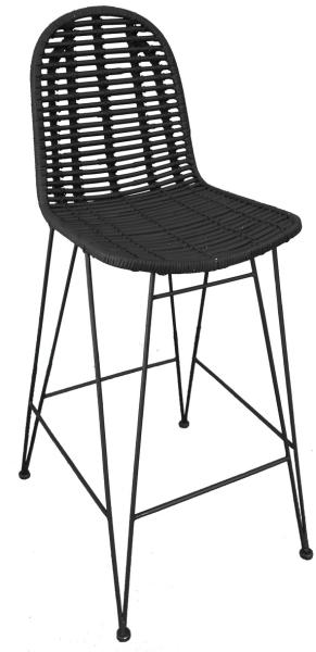 Barstuhl RATTAN, schwarz