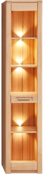 Vitrine 1-türig NATURE ONE Front Kernbuche Massivholz - mit LED