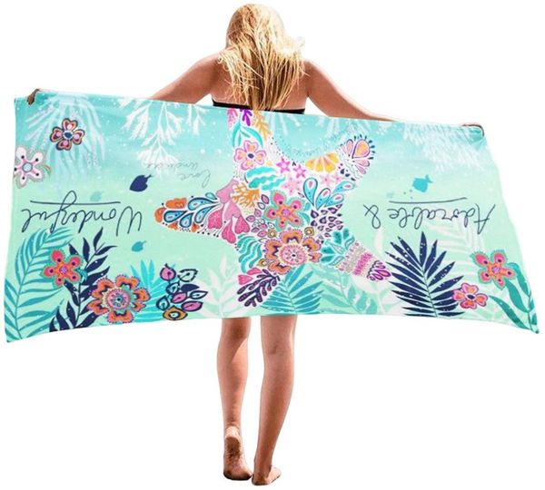 Diwzbyn Strandtuch 70x140 cm Strandlaken Strandhandtuch Mikrofaser Schnelltrocknend, (1-St), Leichtes, Sandfrei, Badetuch für Strand Schwimmen Sauna Camping