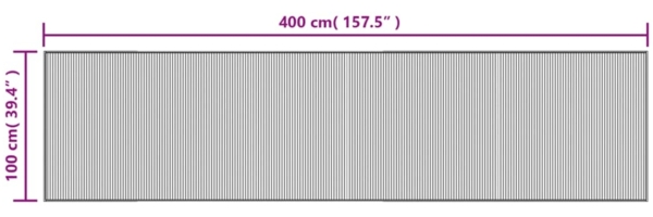 vidaXL Teppich Rechteckig Grau 100x400 cm Bambus 376958 Bild 7
