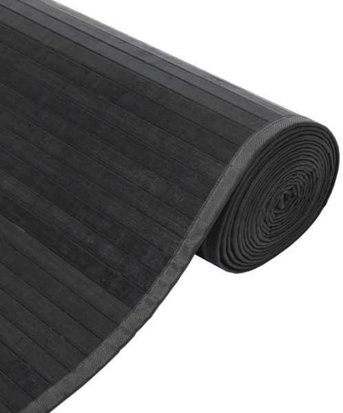vidaXL Teppich Rechteckig Grau 100x400 cm Bambus 376958 Bild 3