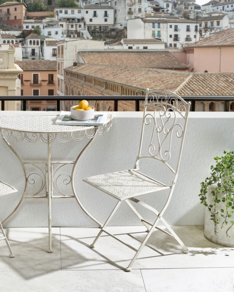 Gartenstuhl 2er Set JUINA klappbar Metall Hellbeige Bild 3