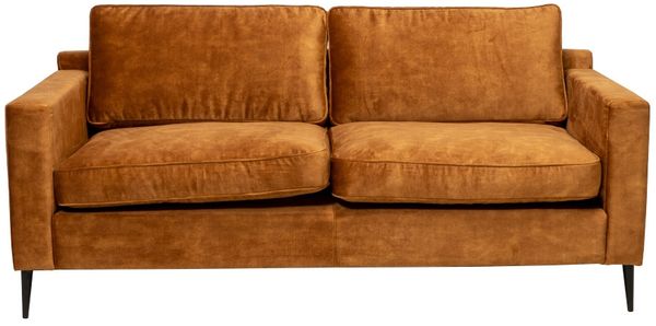 Bronx71 Samt Sofa 3-Sitzer Florida ockergelb/cognac Bild 7
