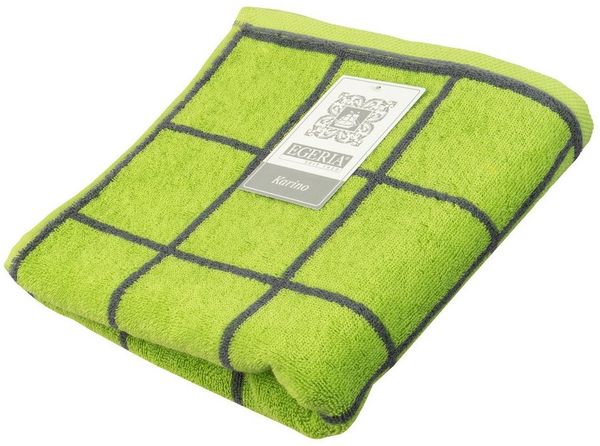 Egeria Handtuch Karino, Frottier (1-St), modern kariert, grün, grau
