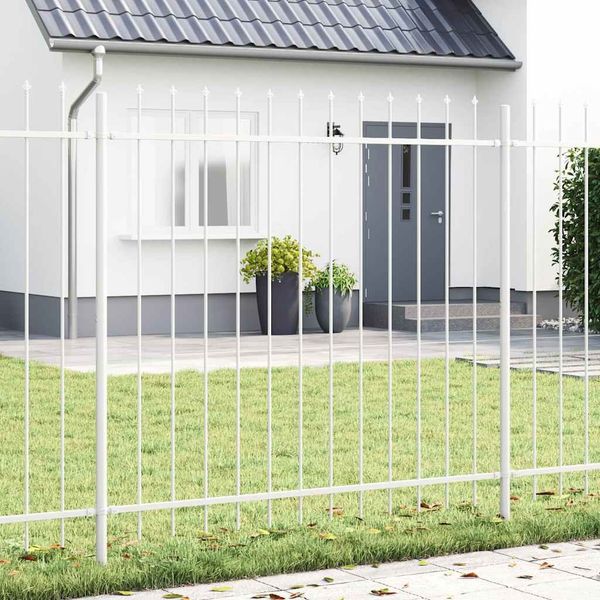 vidaXL Gartenzaun Woerden Weiß 1,7 x 1,5 m Pulverbeschichteter Stahl 42003882