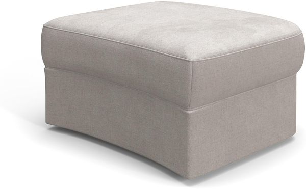 Cavadore Hocker Jawa / Bodennaher Polsterhocker in Nierenform / Ideal als Fußhocker oder Sitzgelegenheit / Passend zur Garnitur Jawa / 84 x 43 x 70 / Flachgewebe, Hellgrau