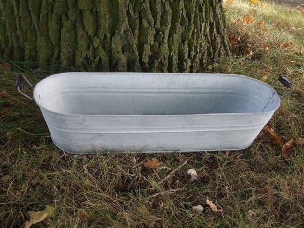 Deko-Impression Pflanzschale Zinkzuber Zinkwanne Pflanztopf Zinkbottich Blumentopf Schale 56 cm (1 St) Bild 2
