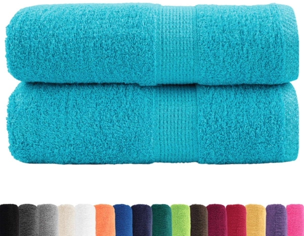 vidaXL Premium-Gästetücher SOLUND 2 Stk. Türkis 30x50 cm 600 g/m² 137446