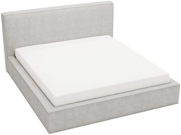 GRAINGOLD Monaco Doppelbett 200x200, Polsterbett mit Bettkasten und Kopfteil, Velour-Stoff, Hellgrau Bild 2