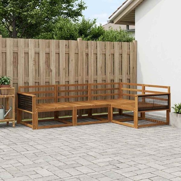 vidaXL Outdoor-Sofagarnitur 4 pcs Natur Massivholz Akazie 3382522