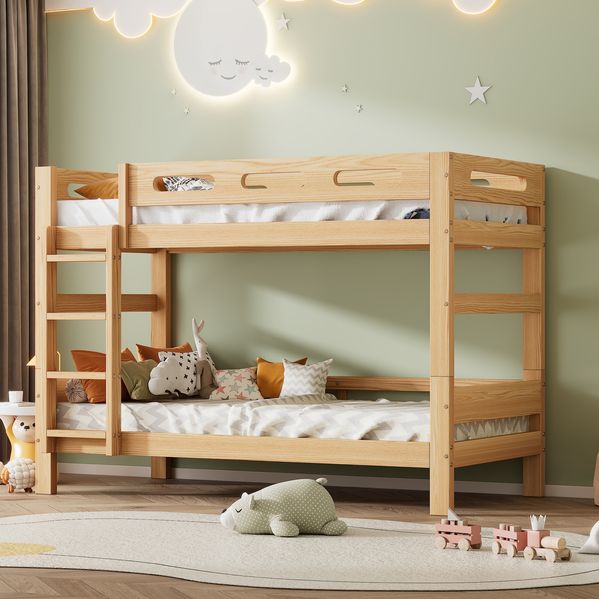 Bett 90x200 cm teilbar – Etagenbett aus Kiefernholz, als 2 Einzelbetten nutzbar