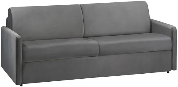Vente-unique - CALIFE Sofa SamtStoff Grau - B 223 cm94 cm x H 85 cm x L 190 cm