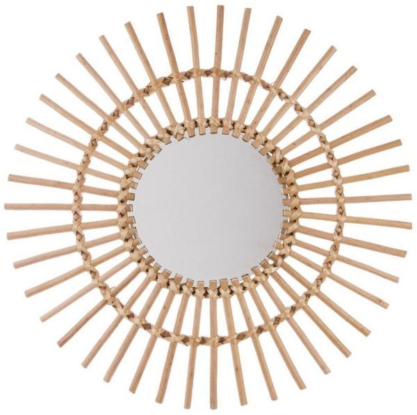 Atmosphera Créateur d'intérieur, SUN Wandspiegel in geflochtener Bindung, Ø 58 cm