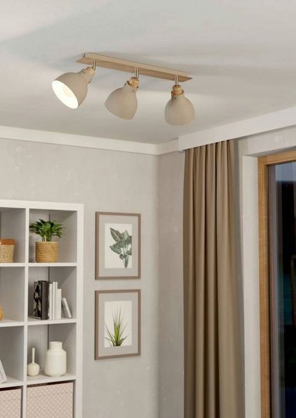 Eglo 900713 Spotleuchte ARRECIFE Stahl braun, nickel-matt E27 3X28W L:74. 5cm B:14. 5cm H:23. 5cm dimmbar