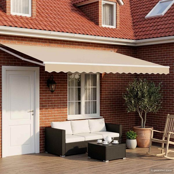 vidaXL Elektrische ausziehbare Markise Beige 4 x 3 m 3419639