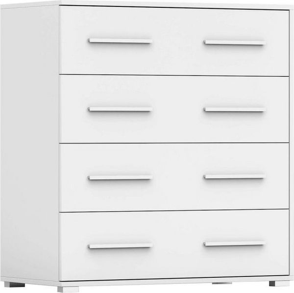 MOEBLO Kommode IRYS MINI 02 4S (Weiß, mit Schubladen Sideboard Wohnzimmer Kommode Schlafzimmer), (B x H x T): 90x95x45 cm