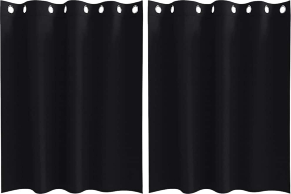 vidaXL Verdunkelungs-Vorhänge mit Ringen 2 pcs Schwarz 140 x 140 cm 4107318