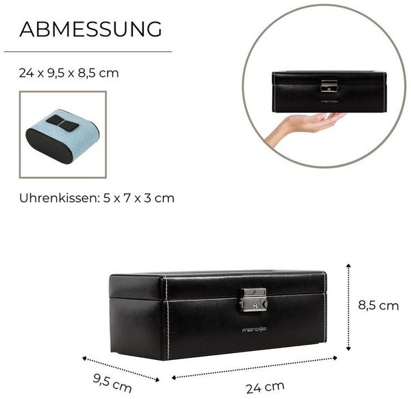 Friedrich23 Uhrenbox Bond mit Glasdeckel für 4 Uhren