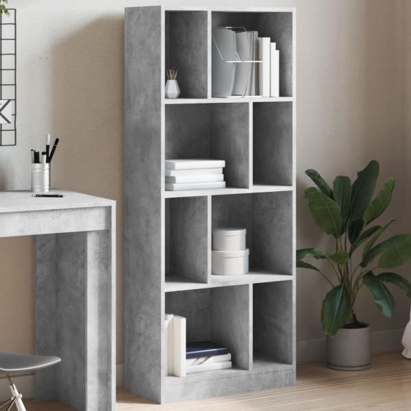 vidaXL Bücherregal Betongrau 57x28,5x141 cm Holzwerkstoff 847999