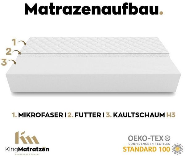 Babymatratze Kindermatratze KingBABY 80x160x6cm aus hochwertigem Kaltschaum, KingMatratzen, 6 cm hoch, Rollmatratze mit waschbarem Bezug Bild 4