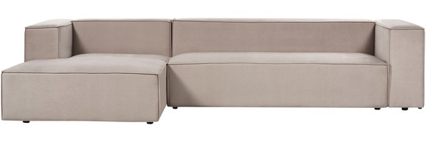 3 Sitzer Sofa VERNON Samtstoff Taupe Rechtsseitig
