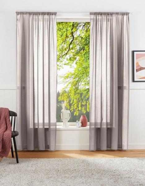 LeGer Home by Lena Gercke Vorhang Lanea, Stangendurchzug (1 St), halbtransparent, Leinenoptik, 1 Schal, verschiedene Größen Bild 1