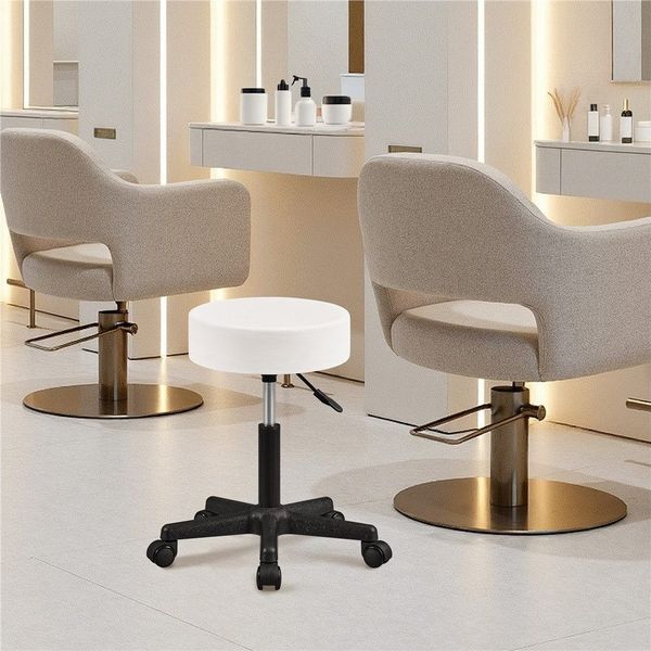 Yaheetech Drehhocker 46 cm – 61,5 cm Höhenverstellbarer Barstuhl, Schminkhocker mit 360° Drehbarer Sitzfläche 150 kg Belastbar