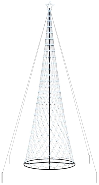 vidaXL LED-Weihnachtsbaum Kaltweiß 160 x 160 x 500 cm Metall 42018796