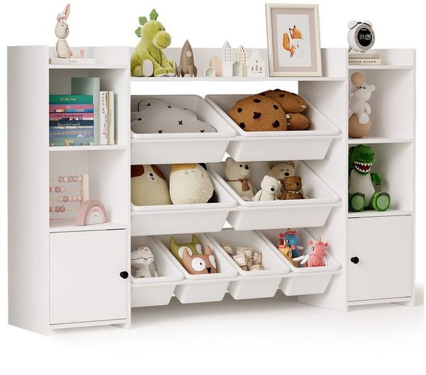 Bealife Spielzeugtruhe Kinderregal mit 8 Boxen, weiß