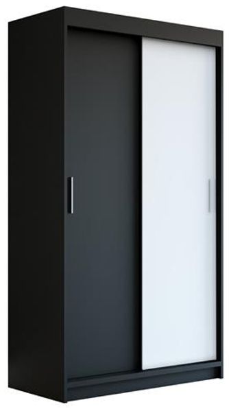 Schwebetürenschrank PAX 2-türig Schrank 120 cm (mit Spiegel) Farbe: Schwarz , weiß