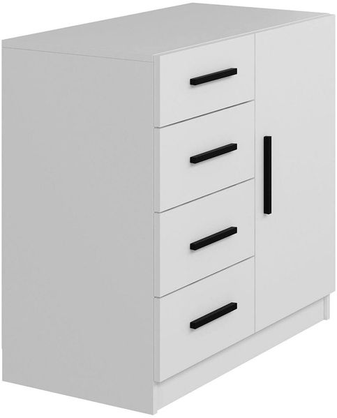 Dmora Kommode Neoguri, Wohnzimmerbuffet, Wohnzimmer-Sideboard, Moderne Küchen-Speisekammer, 90x47 h85 cm, Weiß