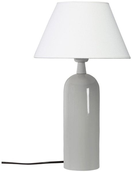 PR Home 4213507-FR01 Tischleuchte Carter Grau Stoffschirm Weiß 46cm