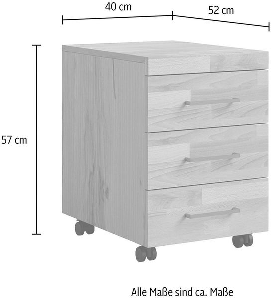 OTTO home Rollcontainer Logo, viel Stauraum, 40cm Breite, passt in verschiedene Einrichtungsstile