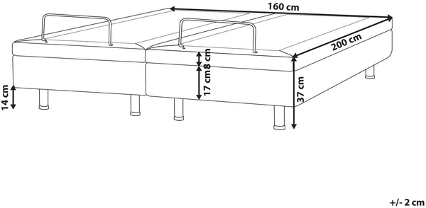 Verstellbares Bett ohne Kopfteil Stoff CASTELLAN 160 x 200 cm Dunkelgrau Bild 2